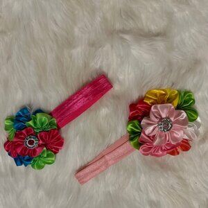 Bundle (2) of Satin Flower Cluster on FOE Headband